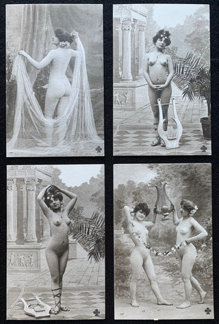 [Lyre] Set of four Erotic Photograph Postcards