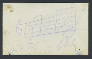 Eysler, Edmund. (1874-1949) Autograph Musical Quotation