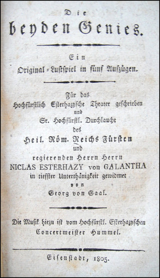 [Haydn, Joseph. (1732–1809)] Esterhàzysches Theater. Libretti Collection from the "Hochfürstlich Esterhàzysche Theater."