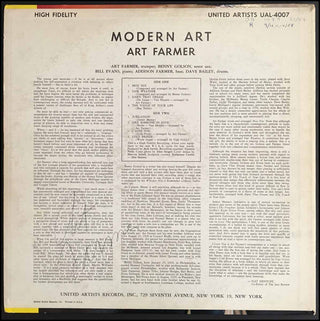 Evans, Bill. (1929–1980) & Farmer, Art. (1928 - 1999) Modern Art - SIGNED LP COVER