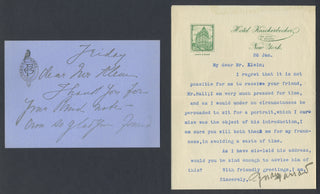 Farrar, Geraldine. (1882–1967) Group of Autograph and Typed Letters