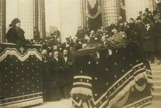 [Fauré, Gabriel. (1845-1924)] Boulanger, Nadia. (1887 - 1979) Original Photograph of Nadia Boulanger speaking at Fauré's Funeral