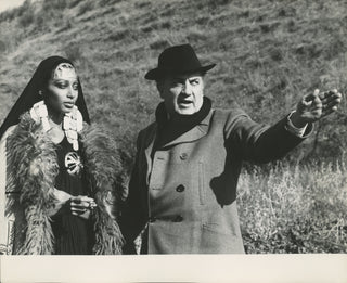 Fellini, Federico. (1920–1993) & Luna, Donyale. (1945–1979) "Fellini Satyricon" - Photograph on set