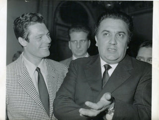 Fellini, Federico. (1920–1993) & Mastroianni, Marcello. (1924–1996) Original Press Photograph