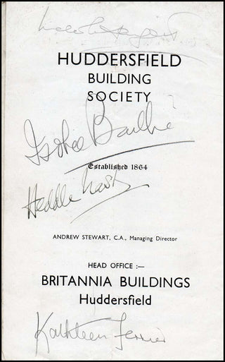 Ferrier, Kathleen. (1912–1953) Signed Program