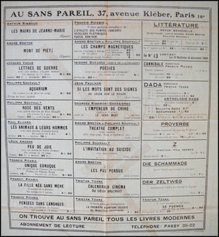 [Dada] Tzara, Tristan. (1896 - 1963) & Picabia, Francis. (1879 - 1953) Festival dada. Mercredi 26 mai 1920 à 3 h, après-midi. Programme.