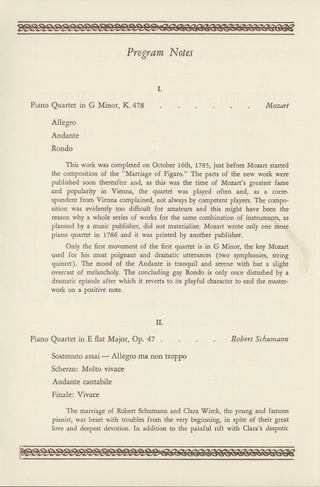 The Festival Quartet [Primrose, William. (1904–1982)] [Goldberg, Szymon. (1909–1993)] Concert Program and Photograph