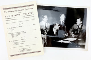 The Festival Quartet [Primrose, William. (1904–1982)] [Goldberg, Szymon. (1909–1993)] Concert Program and Photograph