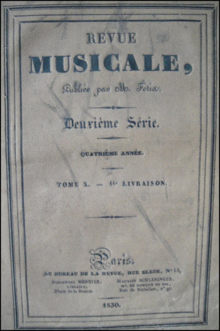 [Fetis, Francois-Joseph. (1784-1871)] Revue Musicale. Deuxième Série, Quatrième Année. Tome X - 11e Livraison.