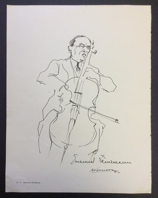 [Feuermann, Emanuel. (1902–1942)] Sketch Portrait in Performance