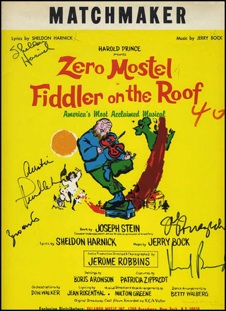 [Film &amp; Theatre] Mostel, Zero. (1915 - 1977) &amp; Harnick, Sheldon. (b. 1924) Fiddler On the Roof  ("Matchmaker") - SIGNED