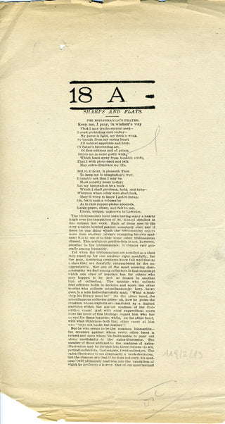 Field, Eugene. (1850 - 1895) Archive of Autograph Poems and Documents, including an unpublished manuscript fable