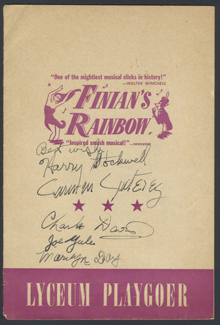 Stockwell, Harry. (1902–1984) & Davis, Charles. (1925–2009) & Yule, Joe. (1892–1950) & Day, Marilyn. & Gutierrez, Carmen.  "Finian's Rainbow" - Signed 1949 Program