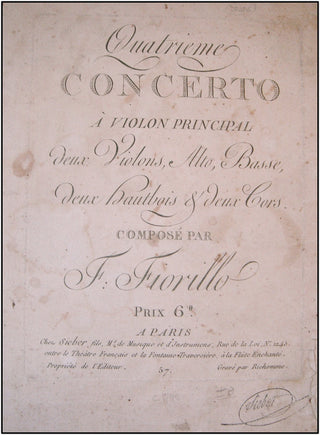 Fiorillo, Federigo. (1755-1824) Quatrieme Concerto A Violon Principal