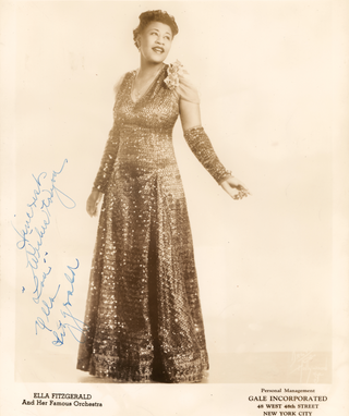 Fitzgerald, Ella. (1917–1996) Early Signed Photograph