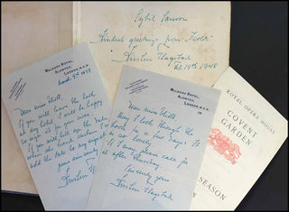 [Opera] Flagstad, Kirsten. (1895–1962) [Bedeir, Joseph.; Simmonds, Florence. (trans.)] The Romance of Tristran and Iseult - INSCRIBED BY FLAGSTAD & WITH 2 AUTOGRAPH LETTERS TO SYBIL SASSOON