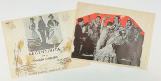 [Flamenco] Amaya, Carmen. (1913–1963) & Amaya, Francisco (?–?) & La Argentinita. (1898–1945) & Greco, José. (1918–2000) & López, Pilar. (1912–2008) & Montoya, Carlos. (1903–1993) & Triana, Antonio. (1917–2000) Autograph Signatures