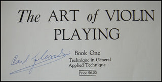 Flesch, Carl. (1873 - 1944) The Art of Violin Playing, SIGNED