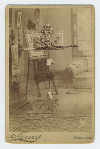 [Flute] Cabinet Card of a Memorial Display