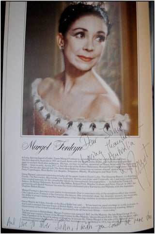 Fonteyn, Margot. (1919-1991) Signed Photograph in  "Stars of World Ballet" Program