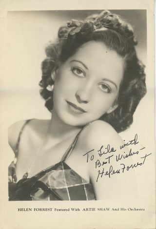 [Jazz & Song] Forrest, Helen. (1917 - 1999) Signed Photograph