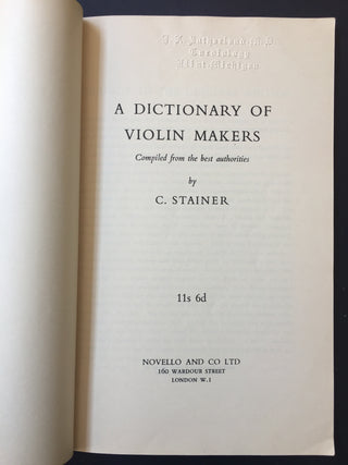 [Violin] Group of Four Histories of Violin Makers