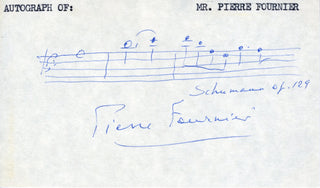 [Violinists & Cellists] Fournier, Pierre. (1906–1986) Schumann Cello Concerto - Autograph Musical Quotation