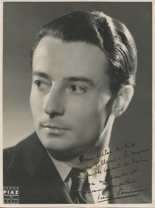 Fournier, Pierre. (1906–1986) Signed Photograph "in memory of the Double Concerto"