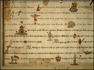 [Passion Story] 18th Century Illustrated Fraktur Passion Story