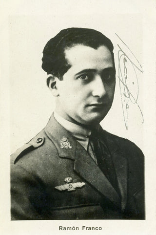 [Aviation] Franco Bahamonde, Ramón. (1896-1938) Signed Photograph Postcard