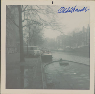 [Frank, Anne. (1929–1945)] Frank, Otto. (1889–1980) Signed Photograph of Canals Outside the Hidden Annex