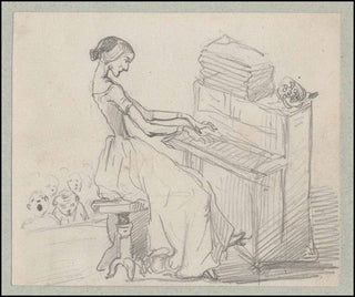 [Musical Iconography] [Pianist] French Drawing, ca. 1850