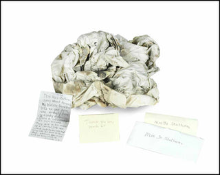 Freud, Lucian. (1922–2011) Autograph Letter, Autograph Note and a Paint Rag from the Artist's Studio