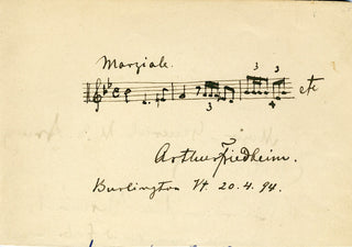 [Liszt, Franz. (1811–1886)] Friedheim, Arthur. (1859–1932) Autograph Musical Quotation