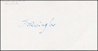 Furtwängler, Wilhelm. (1886-1954) Bold Autograph Signature