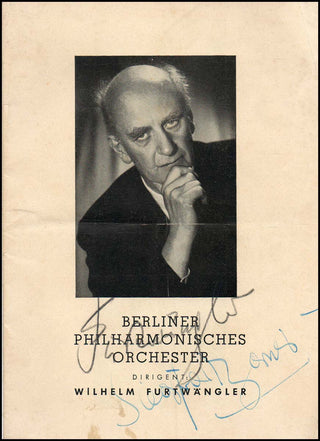 Furtwängler, Wilhelm. (1886-1954) &amp; Borries, Siegfried. (1912 -1980) Signed Program Photograph