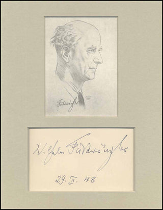 [Conductor] Furtwangler, Wilhelm. (1886-1954) Bold Autograph Signature and Portrait