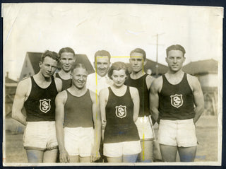 Garbo, Greta. (1905-1990) Garbo with the USC Track Team - Original Photograph