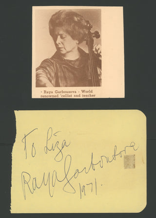 Garbousova, Raya. (1909–1997) Autograph Signature