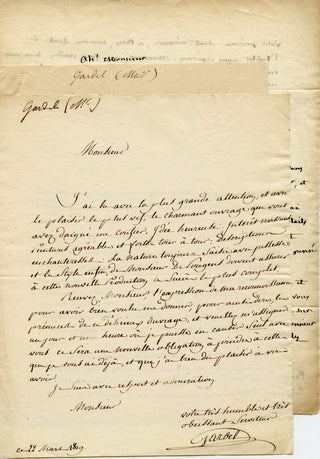 Gardel, Pierre. (1758 - 1840) Autograph Letter Signed