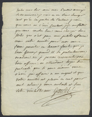 Gardel, Pierre. (1758–1840) "Dear friend, here is my ballet..." - Autograph Letter