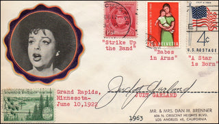 Garland, Judy. (1922–1969) Unusual Signed FDC