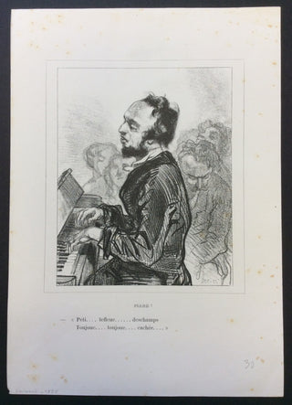 [Piano] Gavarni, Paul. (1804-1866) Piano! - Lithograph Print