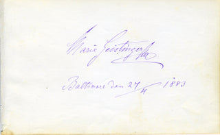 [Opera] Geistinger, Marie. (1836-1903) Autograph Signature