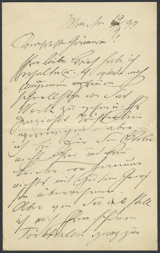 [German and Austrian Artists] May, Heinz. (1878–1954) & Heine, Thomas Theodor. (1867-1948) & Bode, Wilhelm von. (1845-1929) & Egger-Lienz, Albin. (1868-1926) & Angeli, Heinrich von. (1840-1925) & Lenbach, Franz von. (1836-1904) Group of Autograph Letters