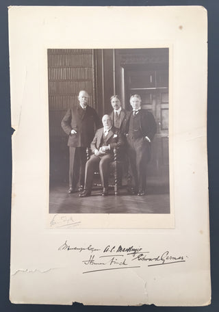 [English Composers] German, Edward. (1862–1936) & Finck, Herman. (1872–1939) & Mackenzie, Alexander. (1847–1935) & Mackenzie-Rogan, John. (1855–1932) Signed Photograph of the "A.C.M. Club"