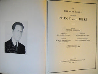 Gershwin, George. (1898–1937) "Porgy and Bess," Inscribed by Sirmay to Littau