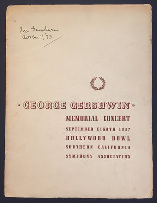 [Gershwin, George. (1898–1937)] Gershwin, Ira. (1896–1983) & Duncan, Todd. (1903–1998) Signed Memorial Concert Program