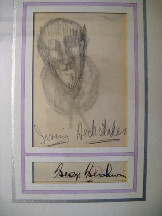 Gershwin, George. (1898–1937) Original Drawing and Autograph Signature