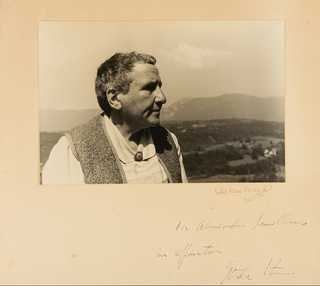 Stein, Gertrude. (1874-1946) & Vechten, Carl Van. (1880–1964) [Smallens, Alexander. (1889–1972)] Gertrude Stein at Bilignin -  inscribed to the Conductor of "Four Saints in Three Acts" and "Porgy and Bess"